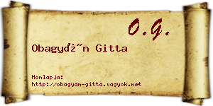 Obagyán Gitta névjegykártya